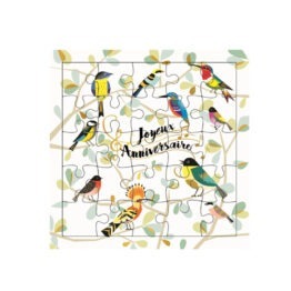 carte puzzle anniversaire oiseau