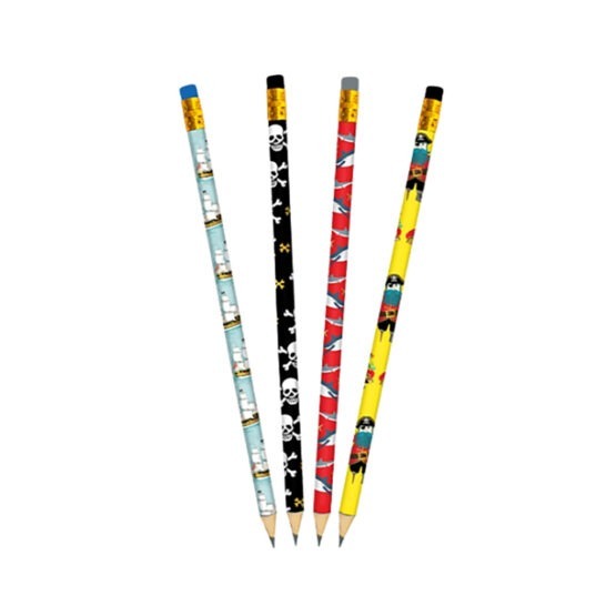 Lot De 4 Crayons A Papier - Pirate