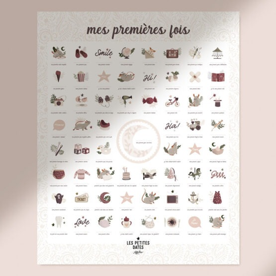 Affiche - Mes Premières Fois - Souris Rose Poudré - Les Petites Dates