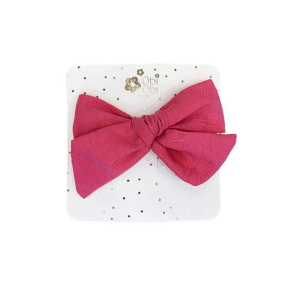 Barrette noeud rétro rose obi obi