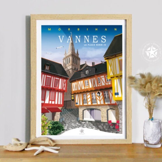 Affiche - Vannes - La Place Henri IV - Etoile De Sel