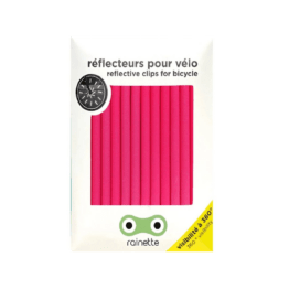 réflecteurs pour roues rose fluo rainette sur fond blanc