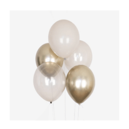 10 ballons unis mix doré my little day sur fond blanc