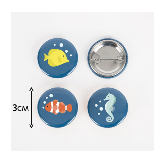 badge fonds marins my little day sur fond blanc