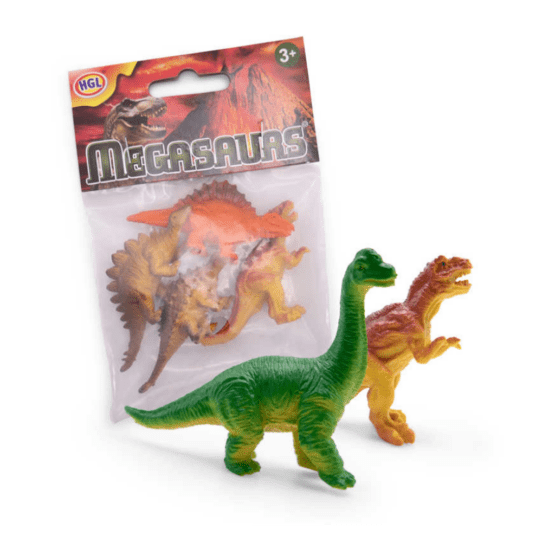 lot de 4 mini dinosaures hgl sur fond blanc