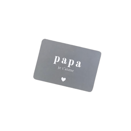 carte postale bleu cinq mai papa je t''aime fond blanc