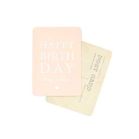 carte happy birthday rose nude cinq mai fond blanc