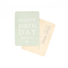 carte happy birthday vert amande cinq mai fond blanc