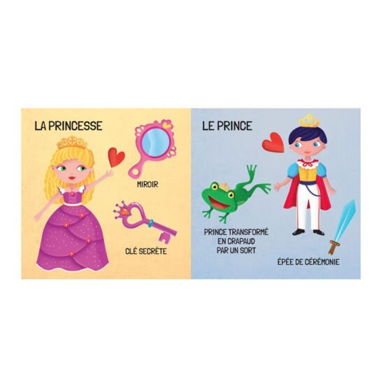 livre et puzzle apprends les mots les princesses sassi photo page livre sur fond blanc