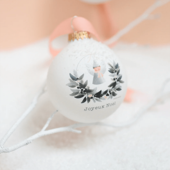 boule de noël joyeux noël ange baubels détail boule