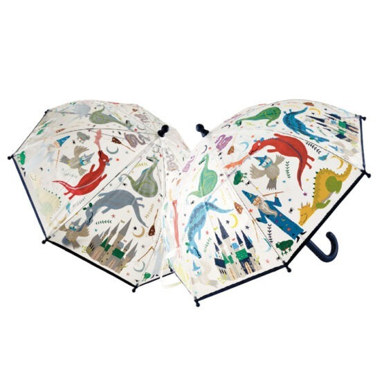 parapluie couleurs changeantes dragons floss&rock sur fond blanc