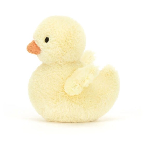 doudou canard fluffy vue de profil