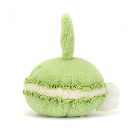 doudou lapin vert macaron vue de profill