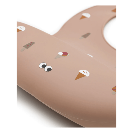 Bavoir silicone glaces rose noui noui