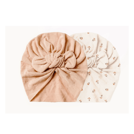 Lot de 2 turbans fleurs et rose mrs ertha