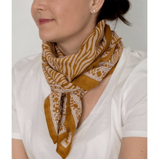 Foulard zebra havane bindi atelier