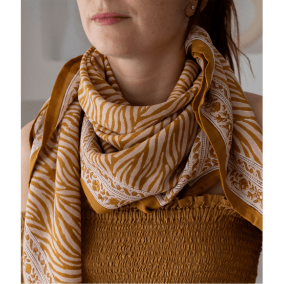 Foulard zebra havane bindi atelier