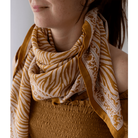 Foulard zebra havane bindi atelier