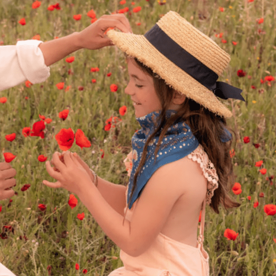 Petit foulard amour ciel bindi atelier