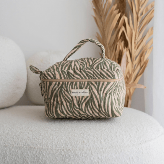 Trousse vanity zebra khaki bindi atelier