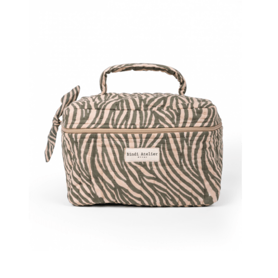 Trousse vanity zebra khaki bindi atelier