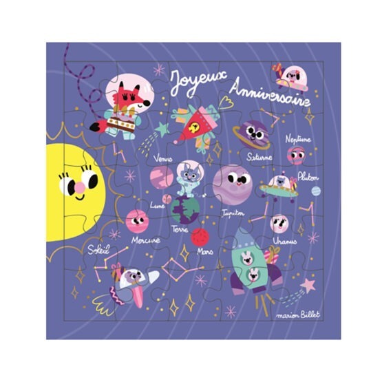 carte puzzle cosmos girly cartes d'art