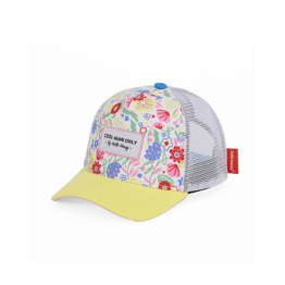 Cette jolie casquette Hello Hossy "garden party" pourra accessoiriser vos tenues d'été, tout en vous protégeant du soleil !