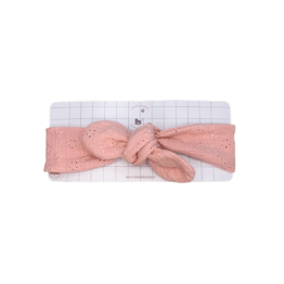 Bandeau broderie rose tête de lylotte