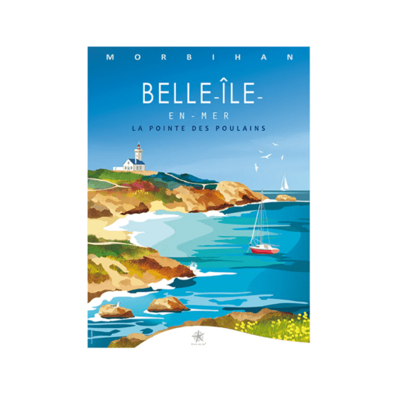 une affiche sur Belle-Île Etoile de sel, vue de face sur fond blanc