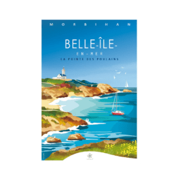 une carte Belle-Île Etoile de sel, vue de face sur fond blanc