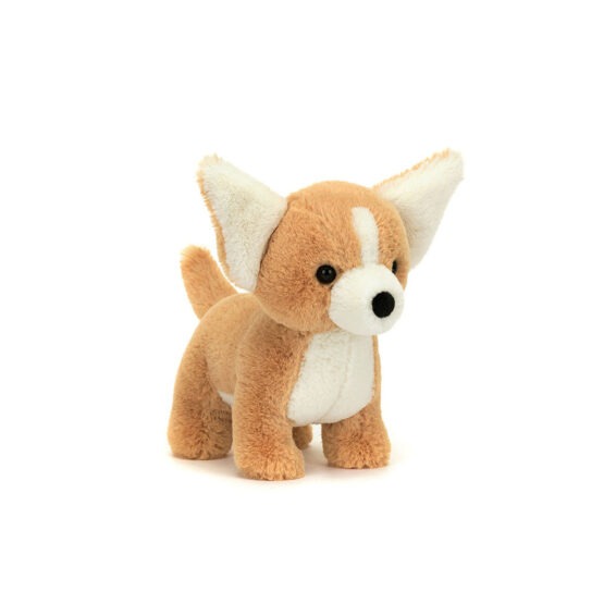 Isobel doudou chihuahua Jellycat, vue de face sur fond blanc