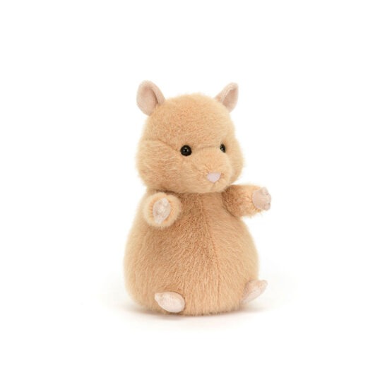 hank le hamster Jellycat, vue de face sur fond blanc