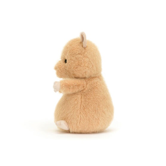 hank le hamster Jellycat, vue de côté sur fond blanc