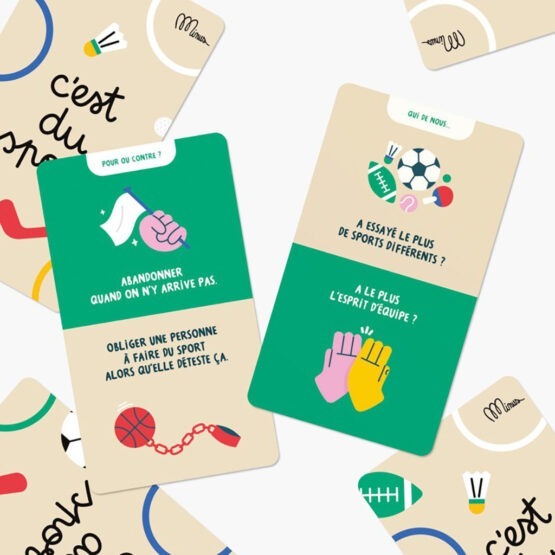 cartes spécial JO c'est du sport minus edition détail cartes sur fond blanc