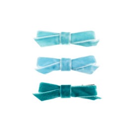 un lot de 3 barrettes Larisse bleu Souza, vue de face sur fond blanc