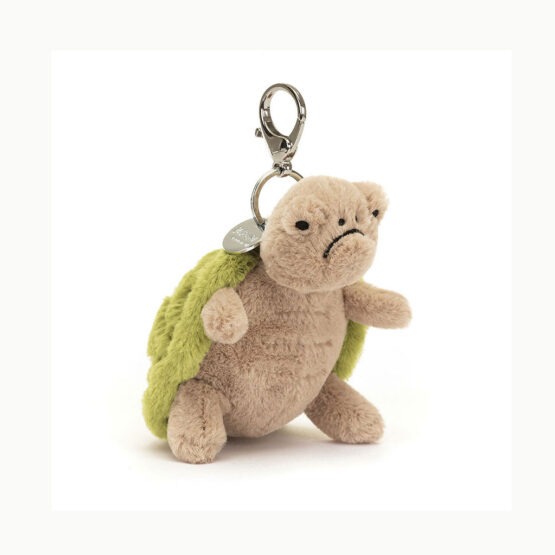 un porte-clé Timmy la tortue Jellyat, vue face sur fond blanc