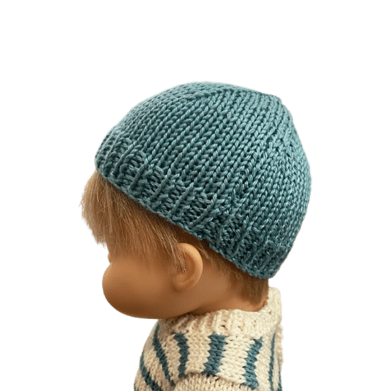 Bonnet tricot vert Minikane