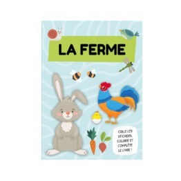 un jeu de 7 familles animaux de la ferme Sassi, livre d'activité vue de face sur fond blanc