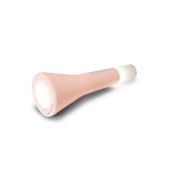 lampe torche rose fond blanc