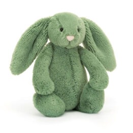 Doudou lapin jellycat de couleur vert foncé