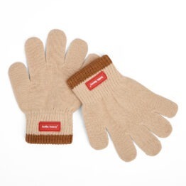 paire de gants crème hello hossy sur fond blanc