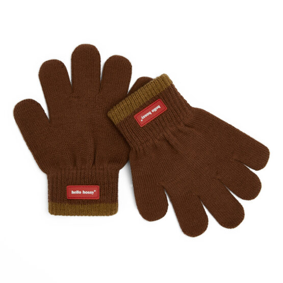 Paire de gants marron hello hossy | Concept Store enfants à Vannes