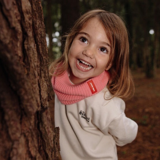 Snood pink hello hossy mise en situation