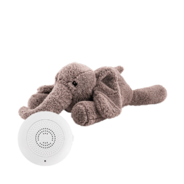 La peluche George l'éléphant de la marque Flow Amsterdam sera réconforter les tout-petits grâce à la diffusion de bruits blancs tels que les battements du cœur mais aussi le bruit d'une respiration. La mélodie peut se déclencher aux pleurs des bébés et ainsi rendormir l'enfant qui se sent rassuré.