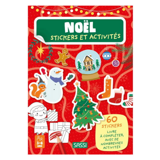 livre activités stickers noël sassi