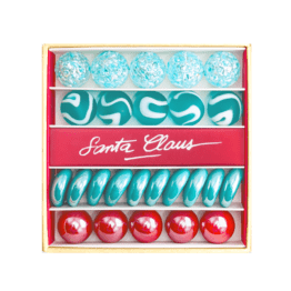 petit coffret de 25 billes "Santa Claus", vue de face sur fond blanc