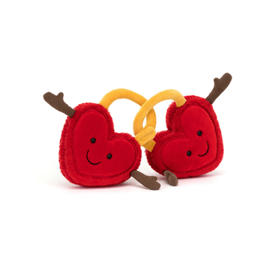 peluche duo de cadenas coeurs jellycat