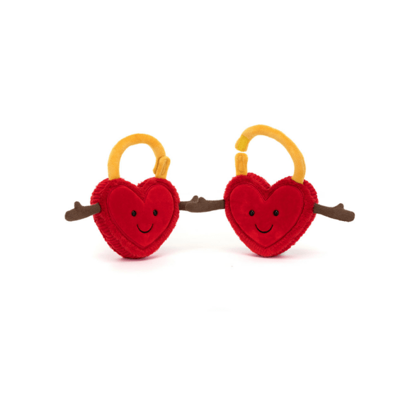 peluche duo de cadenas coeurs jellycat