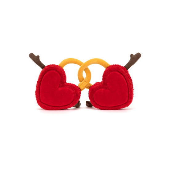 peluche duo de cadenas coeurs jellycat