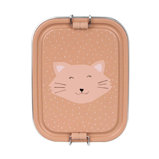 Lunch box Mme chat sur fond blanc